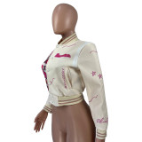 Trendy Printed Single-breasted Baseball Jacket