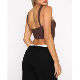 Fashion Pleated Cutout Camisole Top