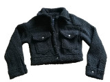 Fluffy Button Long Sleeve Jacket