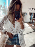 Cotton Lace Shirt Beach Shirt