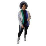Women's Casual Colorblock Cropped Knit Cardigan Sweaters