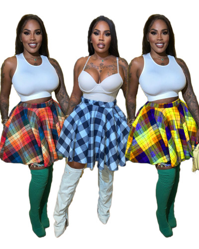 Casual Multi-color Printed Irregular Skirt