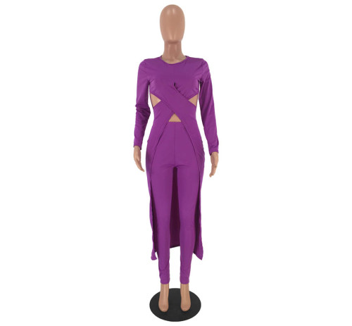 Casual Cross-length Top and Trouser