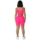 Casual Printed Slim Sports Sleeveless Fashion Short Set