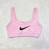 Solid Color Printed Sports Vest and Trousers Two Piece Pant Set