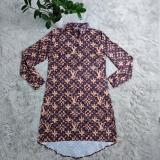 Fashion Long Sleeve Women's Top Women's Casual Loose Printed Shirt Dresses