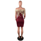 Embroidered Lace Off Shoulder Mini Dress