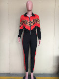 Casual Printed Stitching Sports Two Piece Pant Set