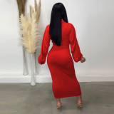 Ruched Lantern Sleeve Zip Front Bodycon Dress