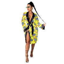 Print Kimono Robes Outerwear For Women