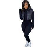 Plain Zip Up Quilted Gilet Puffer Jacket