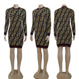 Ladies Bodycon Skirt Knitted Sweater Dresses