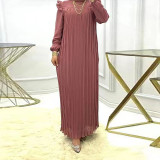 Chiffon Frill Trim Pleated Dresses
