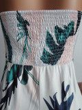 Off Shoulder Printed Wide-leg Jumpsuit