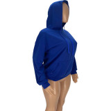 Casual Printed Pullover Round Neck Hooded Sweatshirt