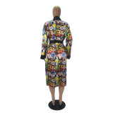 Print Kimono Robes Outerwear For Women