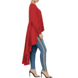 Solid Color Stitching T-shirt top