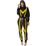 Casual Stitching Zipper Sport Pant Set