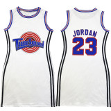 Casual Sleeveless Double-sided Pattern Printed Webbing Basketball Mini Dress
