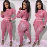 Fashion Print Geometric Long Sleeve Pants Sets