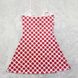 Sexy Loungewear Summer Cartoon Pattern Printed Spaghetti Strap Homewear Dress