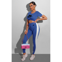 Outdoor Athleisure Printed Women's Short Sleeve Pant Sets