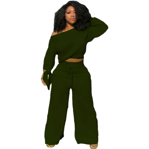 Casual Solid Color Two Piece Set