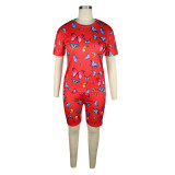 Casual Butterfly Print Sweatpants Two Pieces Set