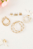 Gold Set of 6 Pearl Vintage Earrings Set