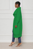 Women's Casual Solid Color Long Knit Cardigan Sweater Coat