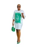 Casual Printed Letter Loose Dress