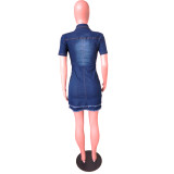 Elastic Breasted Jeans Dress