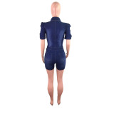 Casual Slim Fit Holes Shorts Denim Rompers