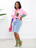 Casual Thread Stitching Colorful Button Embroidery Cardigan Irregular Shirts