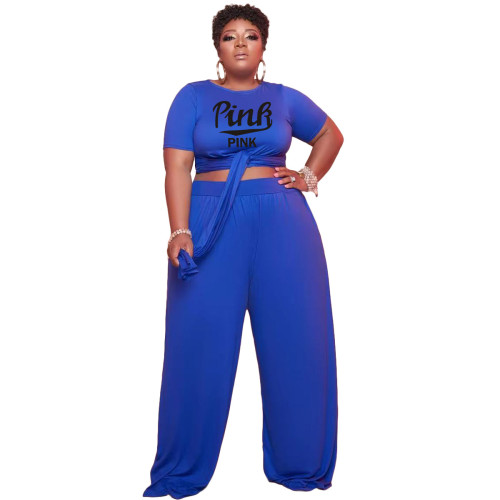 XL-5XL Plus Size Stores Fashion Fat Lady Print Two Piece Set