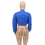Casual Baseball Clothes Solid Color Bomber Padded Jacket