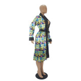 Print Kimono Robes Outerwear For Women