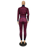 Casual Printed Stitching Pant Set