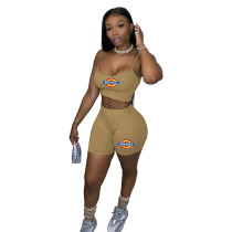 Pyrography Two Piece Camisole Top and Shorts