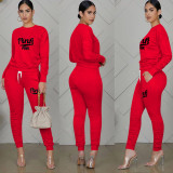 Winter Printed Womens 2 Two Piece Sets Tracksuit Stacked Matching Sets