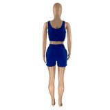 Casual Sports Double Vest and Shorts with Pocket