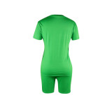Solid Color Cotton Basic Shirt and Tight Shorts