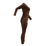 Pure Color Hooded Sportswear 2 PC