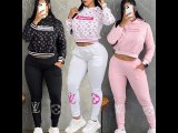 Casual Fashion Sweatshirt Set Thread Thickened Warm Pocketed Two-Piece Set