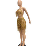 Sexy See Through Knit Hook Tassel Beach Shorts Set
