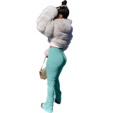 Solid Color Pleated Micro-flare Pants