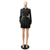 Office Bandage Cardigan Pleated Skirt Lady Workwear Set