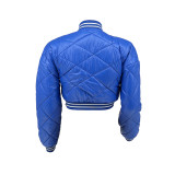 Casual Printed Baseball Clothes Solid Color Bomber Padded Jacket