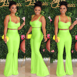 Casual Strap Wide Leg Pants Set