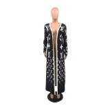Soft Elegant Printed Cardigan Long Sleeve Woolen Outer